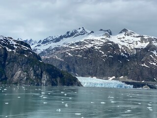 Alaskan Glacier with Ice Floating In the Water