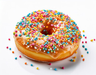 Delicious donut isolated on white background
