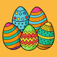 Happy easter day with hand drawn design