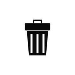 Trash can icon symbol. Trash can icon illustration, trash can icon isolated on white background. Recycling bin icon. Garbage bin symbol.