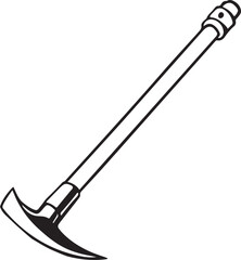 Spade Rustic Tool for Gardening, Silhouette vector art illustration