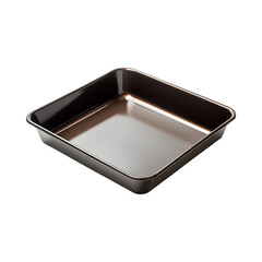 Sleek Non-Stick Brownie Pan with Brown Rim Isolated on Transparent Background