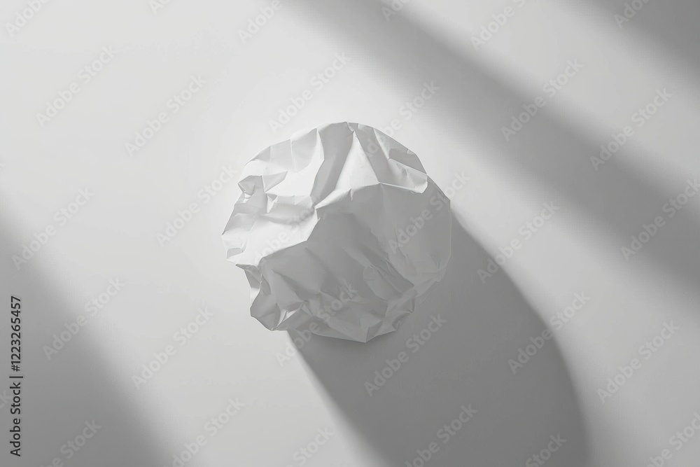 Poster crumpled white paper texture with subtle shadows and soft lighting effects