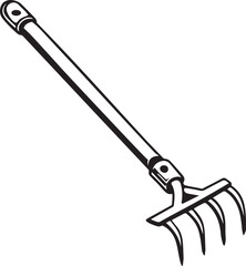 Spade Rustic Tool for Gardening, Silhouette vector art illustration