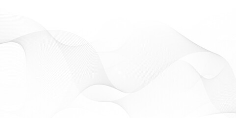 Abstract white background with grey smoke blend wave lines and technology background. Technology flow grid blend curve wave line digital isolated energy, music dynamic gradient thin digital line.