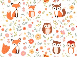 Seamless Pattern with Animals