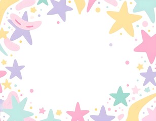 Colorful frame pastel star