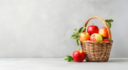 Gathering fresh apples a rustic basket indoor setting still life natural light woven charm