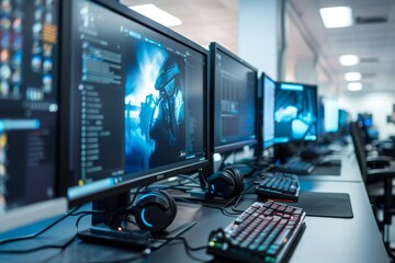 Fototapeta premium Precision engineering workstations and high performance computers