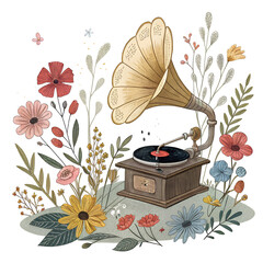 gramophone with record