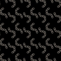 Intertwined shapes in a pattern on black, ideal for diverse textile uses