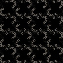 Elegant and intricate seamless pattern of ornamental fabric design in dark tones