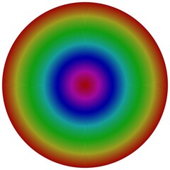 concentric circles colored gradually in a rainbow gradient style on a white background