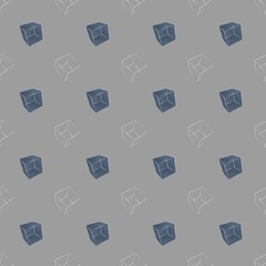 Unique seamless pattern design featuring geometric cubes on a soft gray background for various uses