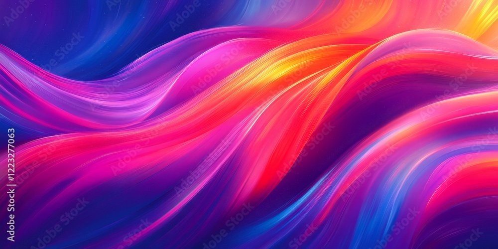 Poster colorful abstract waves flowing in vibrant hues, creating a dynamic and visually captivating pattern