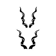 Two markhor logo horns icon vector illustration design on white background.