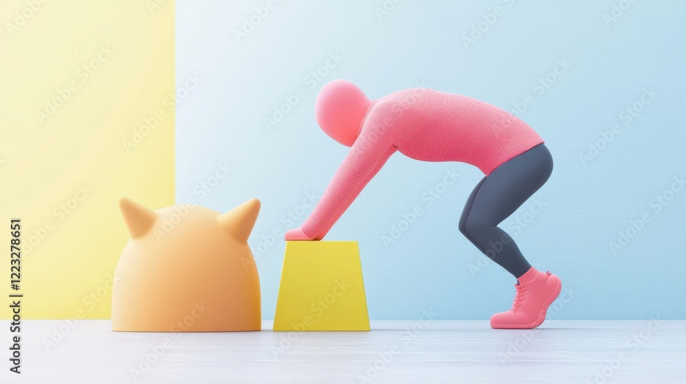 Poster Abstract Figure and Geometric Shapes in Playful Setting