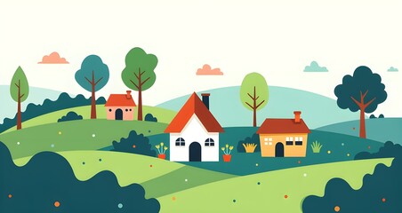 Charming Village Landscape