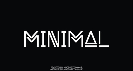 Futuristic alphabet design, character set, typography, letters and numbers. Vector illustration
