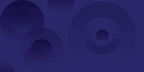 Abstract blue geometric lines on dark blue background. Modern blue gradient circle shape