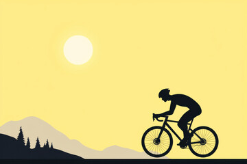 Obraz premium A man is riding a bicycle on a sunny day