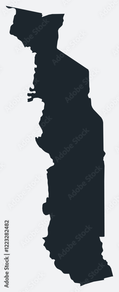 Poster togo map. just a simple border map. shape of the country. flat blank togo outline. vector boundary i