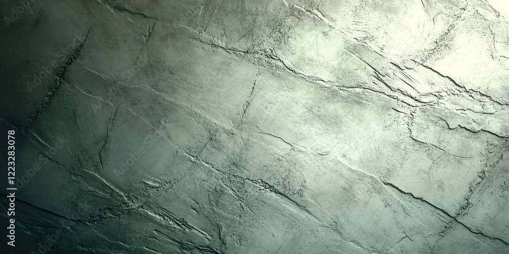 Poster green textured background resembling a stone or concrete surface with cracks and a gradient from dar