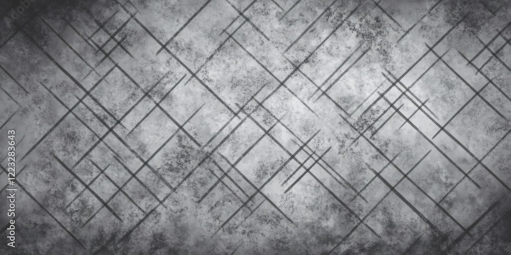 Poster dark gray grunge background texture with intersecting lines forming diamond pattern, suitable for ba