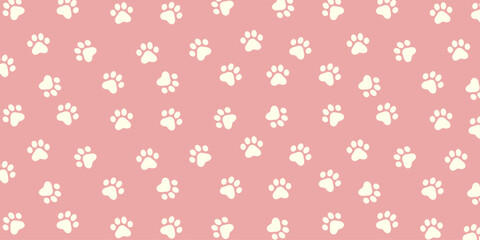 Pet paw seamless pattern for backgrounds, presentations, wrapping papers, prints, artworks. Vector illustration
