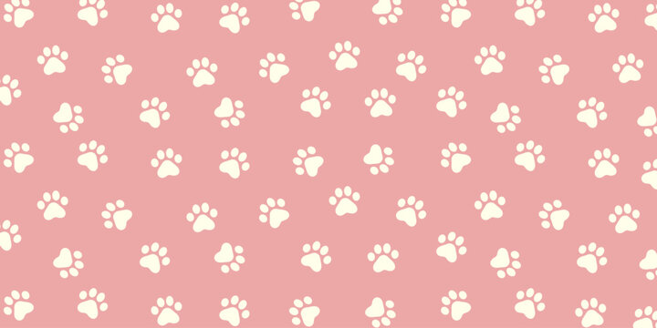Pet paw seamless pattern for backgrounds, presentations, wrapping papers, prints, artworks. Vector illustration