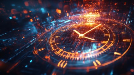 An abstract representation of a clock tower where the affluent experience a timeline filled with opportunities and wealth while the poor remain stuck in a loop of hardship.