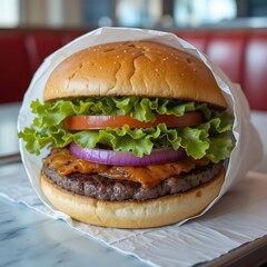 hamburger on a plate