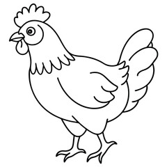 Hen Outline Coloring Book Fun and Educational Printable Pages for Kids and Adults