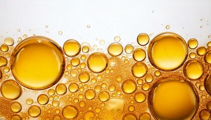 Golden yellow oil bubbles