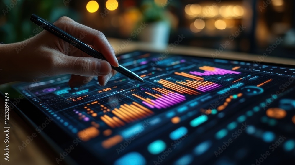 Poster data analysis on tablet: a close-up of interactive charts and graphs
