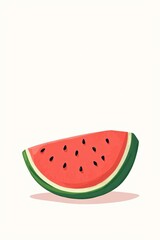 there is a slice of watermelon with seeds on it