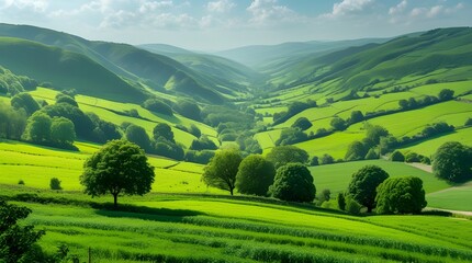 Obraz premium landscape with hills and mountains