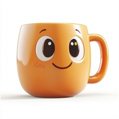 3D icon cartoon oversized cartoon-style mug, isolated on a white background --quality 2