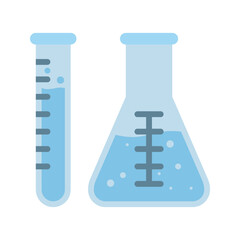 flask and erlenmeyer icon vector flat
