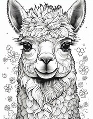 Fototapeta premium Ausmalbild Alpaka