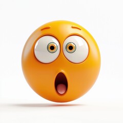 Fototapeta premium 3D icon cartoon reaction video with a surprised face, isolated on a white background 