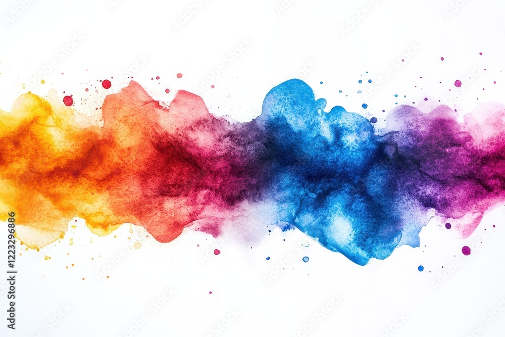 Leinwandbilder Colorful abstract waves of watercolor flowing together in harmony creating a vibrant visual experience suitable for backgrounds or art projects