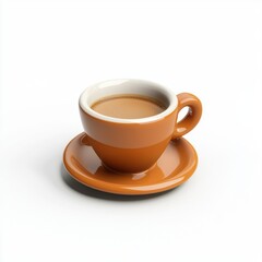 3D icon cartoon small espresso cup, isolated on a white background