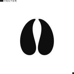 Bison footprint silhouette. Bull footprint vector illustration