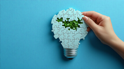 una bombilla de un rompecabezas idease 