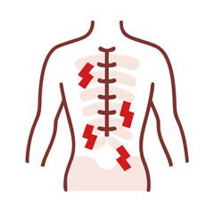 Human Spinal Cord Injury and Back Pain Illustration