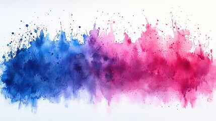 Abstract Watercolor Explosion of Blue and Pink Hues