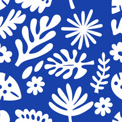 Tremdy pattern  background with abstract floral and leaf patterns