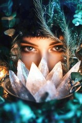 Natural crystals on a beautiful background. Selective focus.