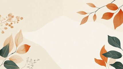 Elegant Autumn Leaves Design Background Illustration